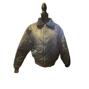 VTG 90s Sparetime Collection Men’s Aviator/Flight Bomber Jacket Large Korea Blue